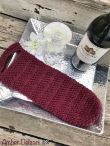 crochet yarn wine bag