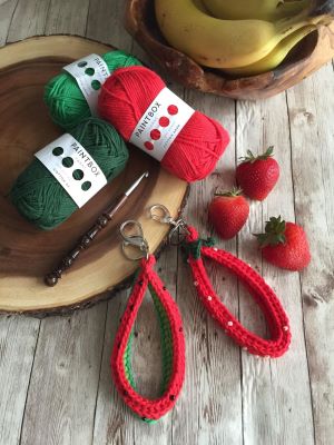 crochet yarn key fob