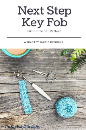 A Knotty Habit Designs AKHD crochet key fob yarn