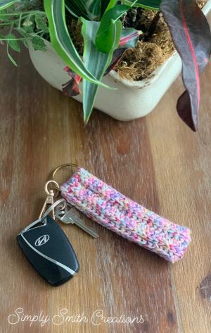 crochet yarn key fob